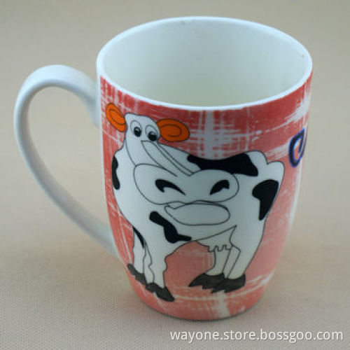 Ceramic Cow Mug, 12oz, Food-, Dishwasher- and Microwave-safe, Passed FDA and CA65